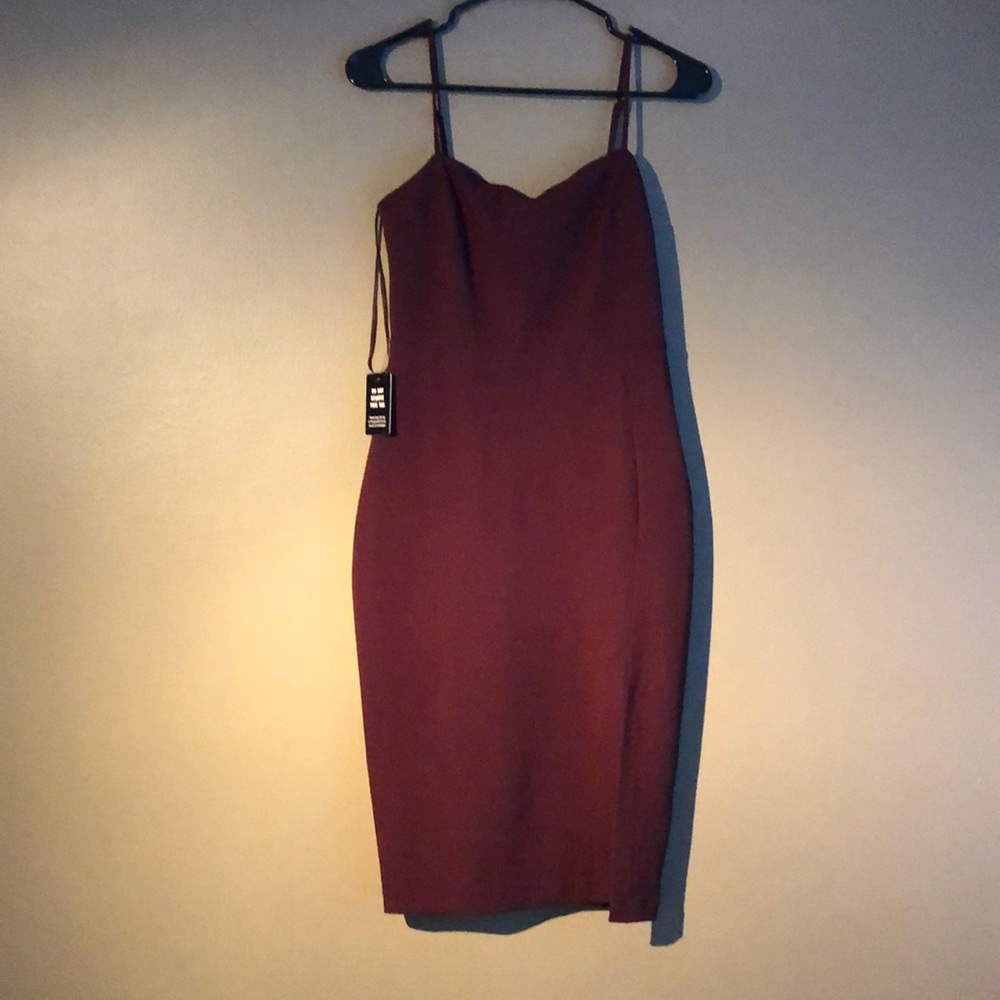 Maroon formal midi dress
